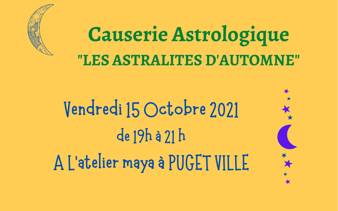 Causerie Astrologique « Les Astralités d’Automne »